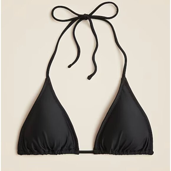 J. Crew Perfect String Bikini Top CA792 Women's‎ 3X Black Beach Vacation NWT - Picture 4 of 8